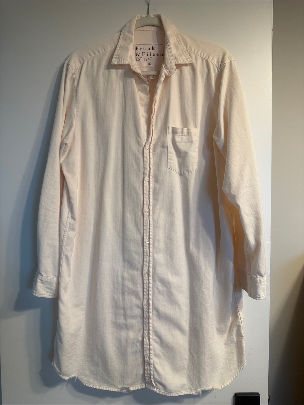 Frank & Eileen Light Pink Button-Down Shirt Dress May Style